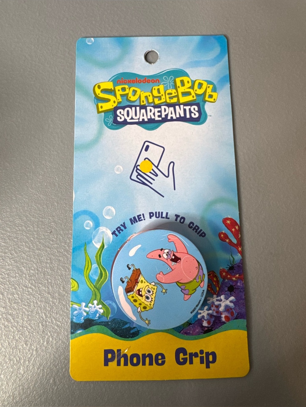 Nickelodeon SpongeBob SquarePants Blue Phone Grip w/ SpongeBob & Patrick bikini